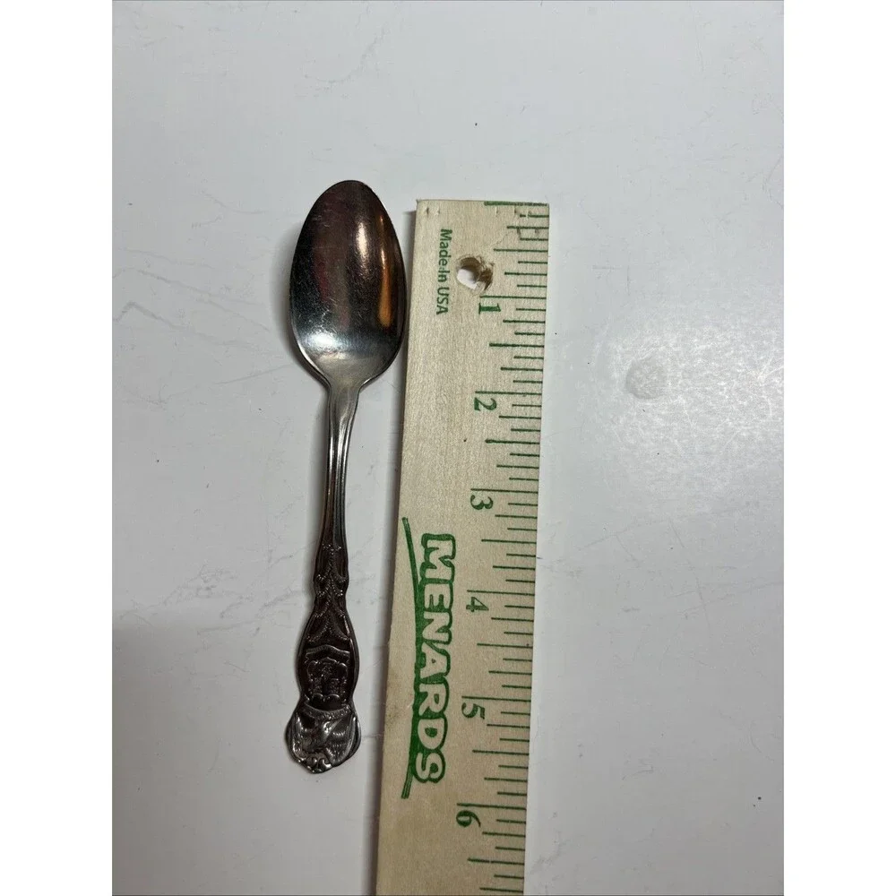 Lot of 2 Vintage Wm Rogers & Son AA Connecticut State Souvenir Spoons Eagle Seal